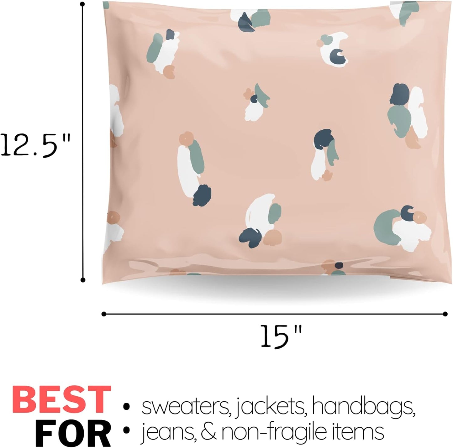 Poly Mailers 12.5x15 50 Pack | Self-Sealing Shipping Bags Envelopes for Small Business | Waterproof Durable Packaging | Floral | Pink | à la mode Mailers