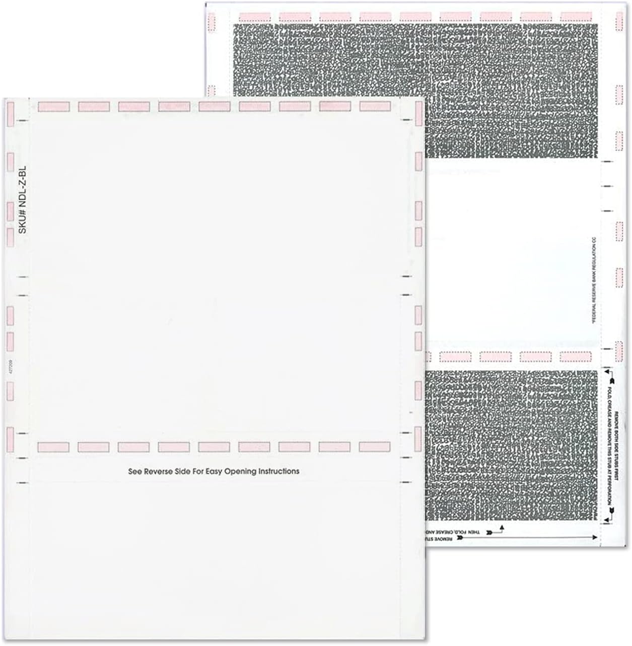 NextDayLabels - 8-1/2" x 11" Z Fold Pressure Seal Self Mailer Checks (White-500)