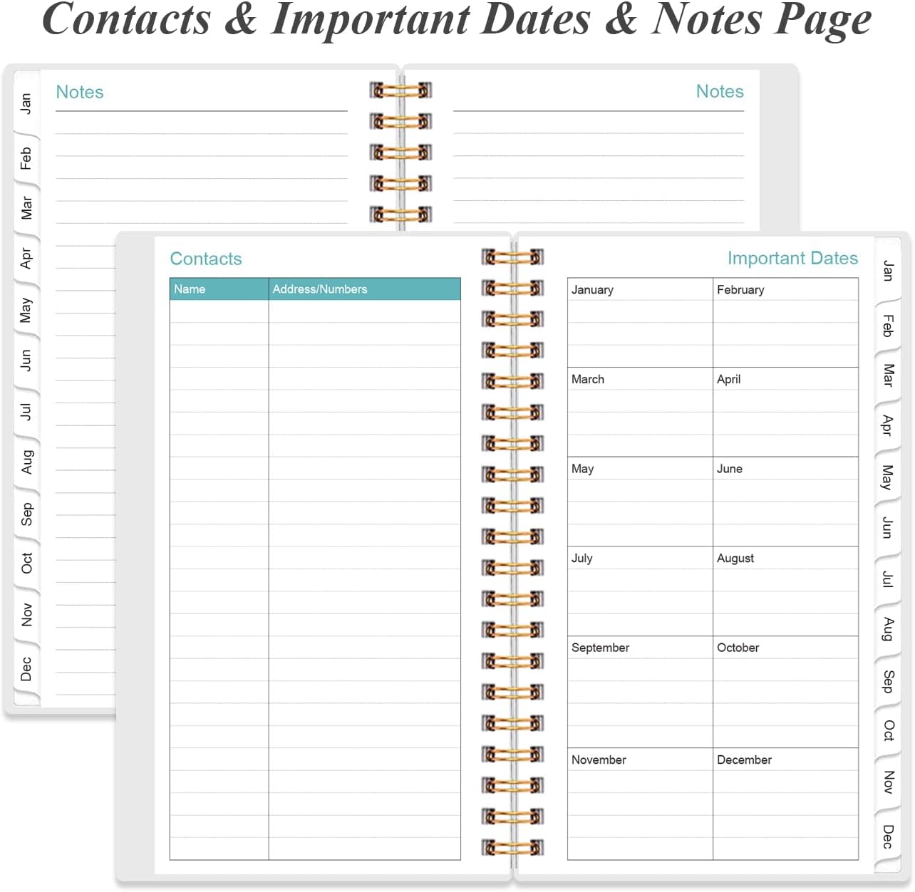 2026 Pocket Planner/Calendar - 2026 Planner from January 2026 - December 2026, Planner 2026 with 12 Tabs, Twin-Wire Binding, Inner Pocket, 3.75" x 6.75", Flower-B