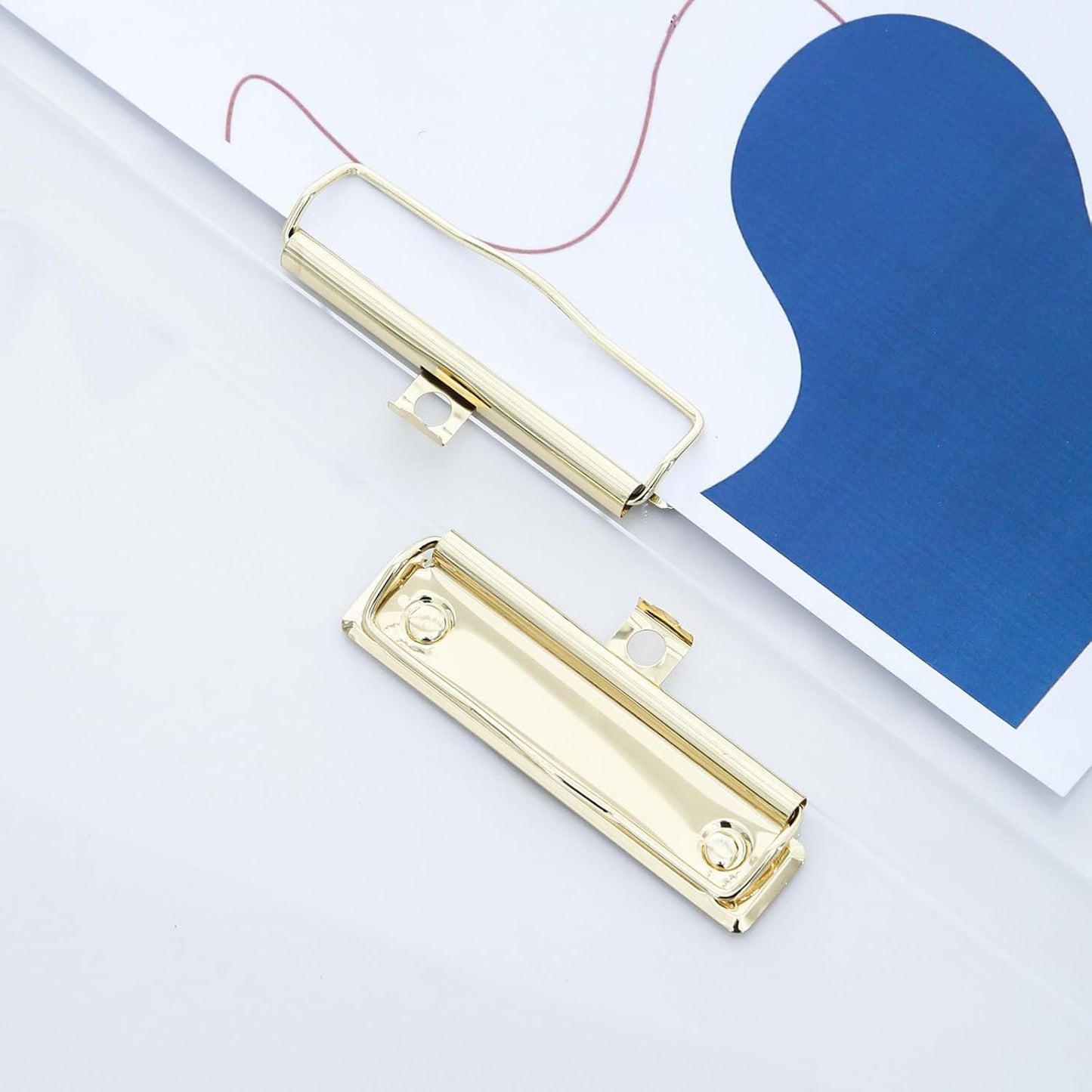 JIARI 4 Pack Clear Acrylic Office Clipboard A4 Letter Size 9.06" x 12.6" (Gold Horizontal 4 Pack)
