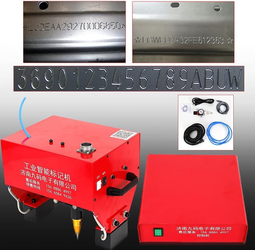 Pneumatic Dot Peen Marking Machine,Portable Marking Machine Metal Pneumatic,Electric Dot Peen Engraving Marking Machine for Make Letters Serial Numbers VIN Codes Number