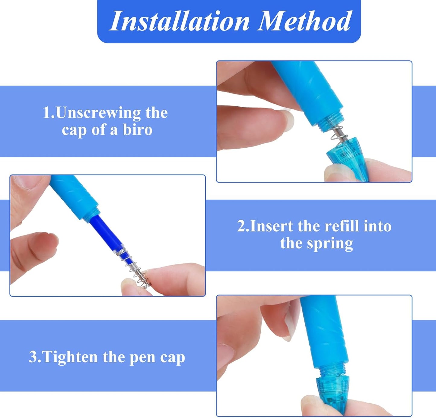 0.7 mm Erasable Gel Ink Pen Refills Compatible with Frixion Friction, Smooth Writing Multicolor Retractable Fine Point Pen Refill for School Office Home Art (Blue, 16)