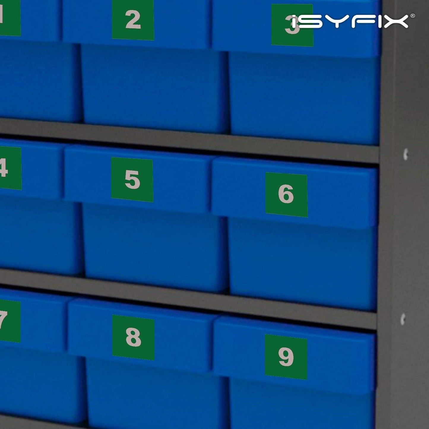 iSYFIX Green Consecutive Number Stickers – 1 to 100, 1.5-inch, 1 set – Vinyl Self Adhesive Premium Decal, Ideal for Inventory, Storage, Organizing, Boxes, Bins, Toolbox, Lockers & More, Indoor/Outdoor