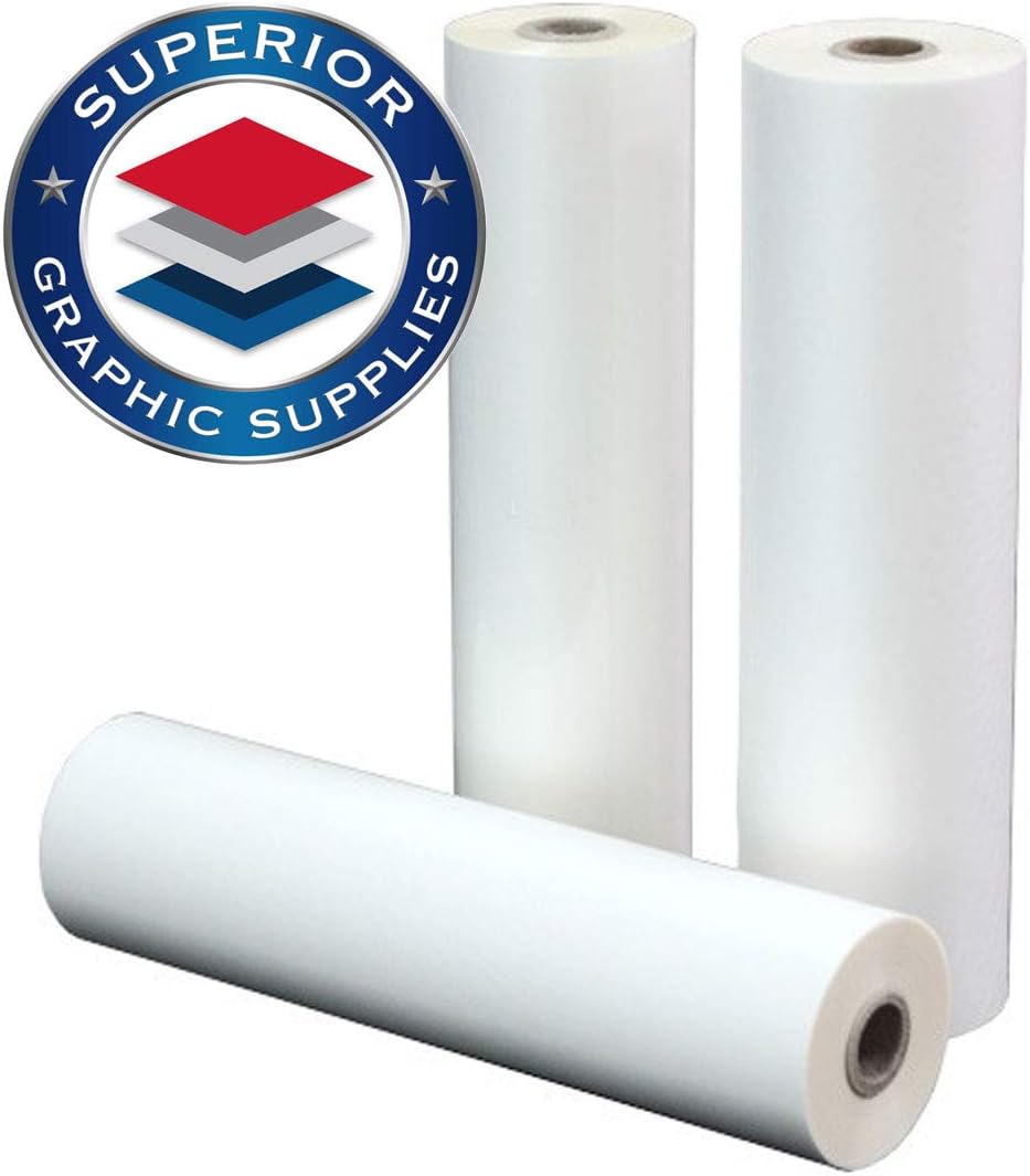 Superior Graphic Supplies PET Laminating Film Roll 10" X 500' - 1 Inch Core, 1.7 Mil / 0.0017 Inches Thick, Clear Gloss, 2 Roll Pack