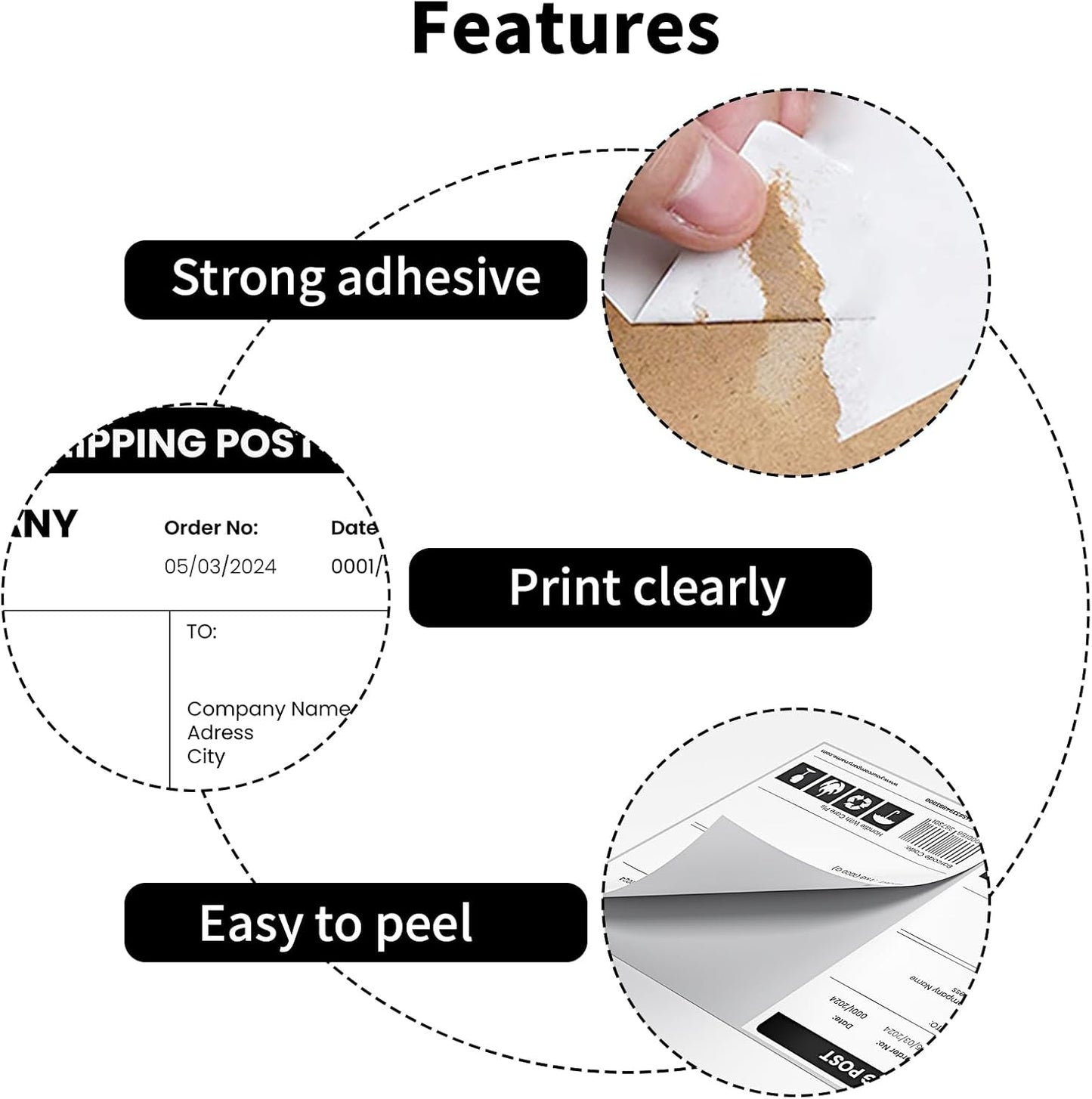 Half Sheet Shipping Labels,Self Adhesive Mailing Labels for Laser & Inkjet Printers,White 8.5x5.5 Half Page Label,100 Sheets