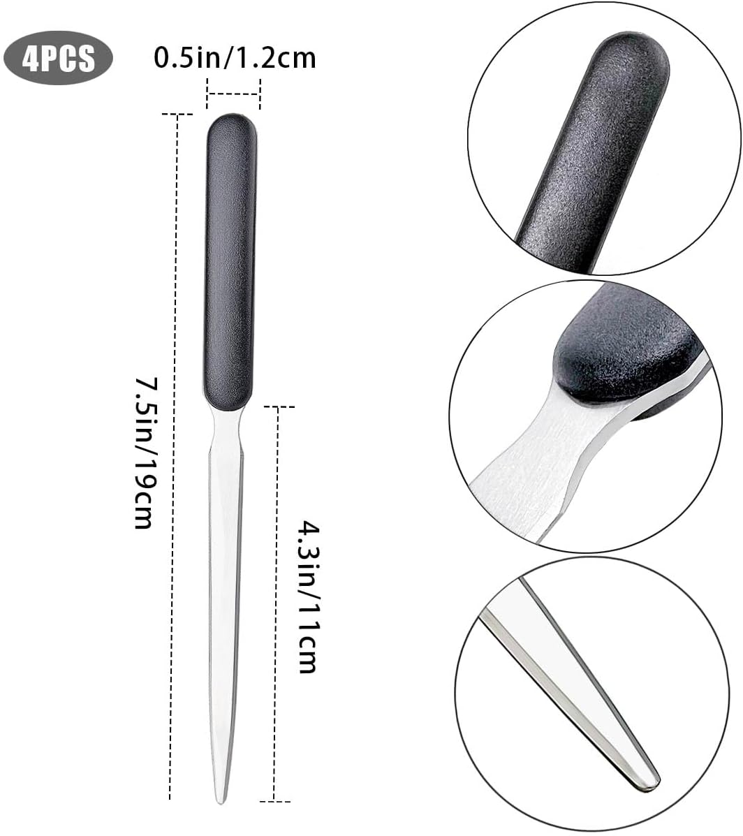 4Pcs Stainless Steel Letter Opener Knife, Lightweight Mail Slitters, Office & Home Use