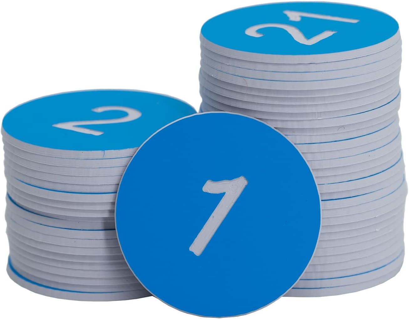 StayMax Plastic Number Tags Engraved Numbered Tags Without Hole (1-100, Lightblue)