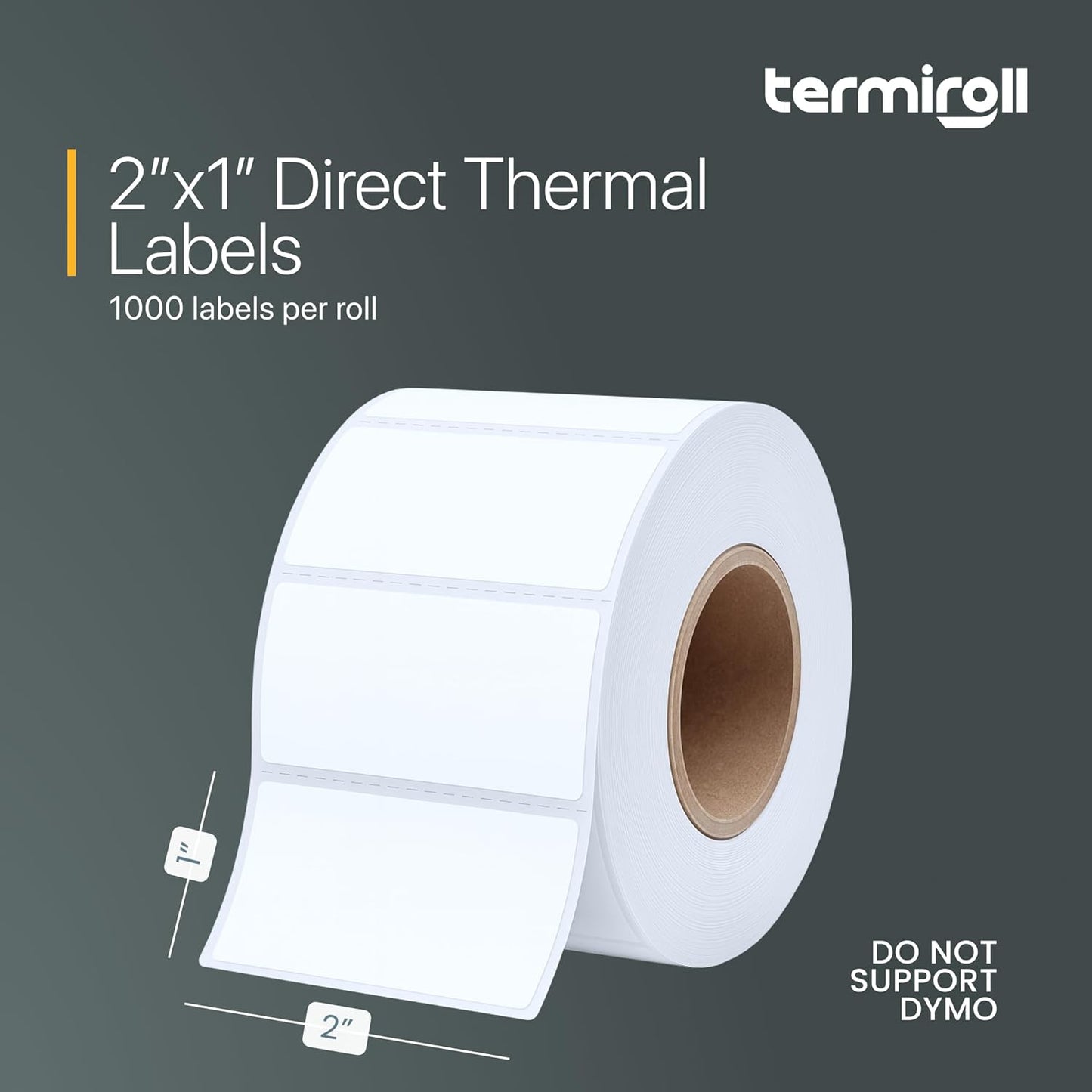 2x1 Thermal Label for Barcodes & Address - Perforated - 1000 Labels/Roll - Compatible with Most Direct Thermal Printers Rollo, Zebra - Strong Adhesive, BPA-Free, Commercial Grade (2"x1", 1000, Count)