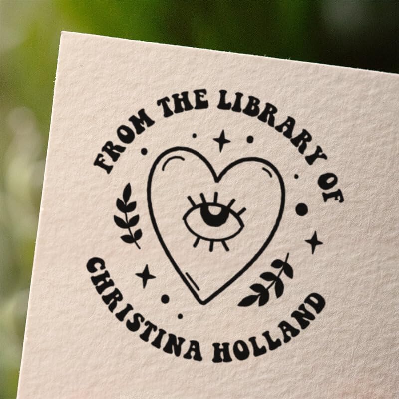 from The Library of Embossers & Stamps for Fantasy Book Readers | Custom Embosser | Custom Stamp | Ex Libris | Elevate Your Fantasy Collection of Stories and Novels (Design 7, Self-Inking Stamp)