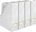 BLU MONACO Set of 4 Magazine Holders | White Marble Design by Blu_Monaco