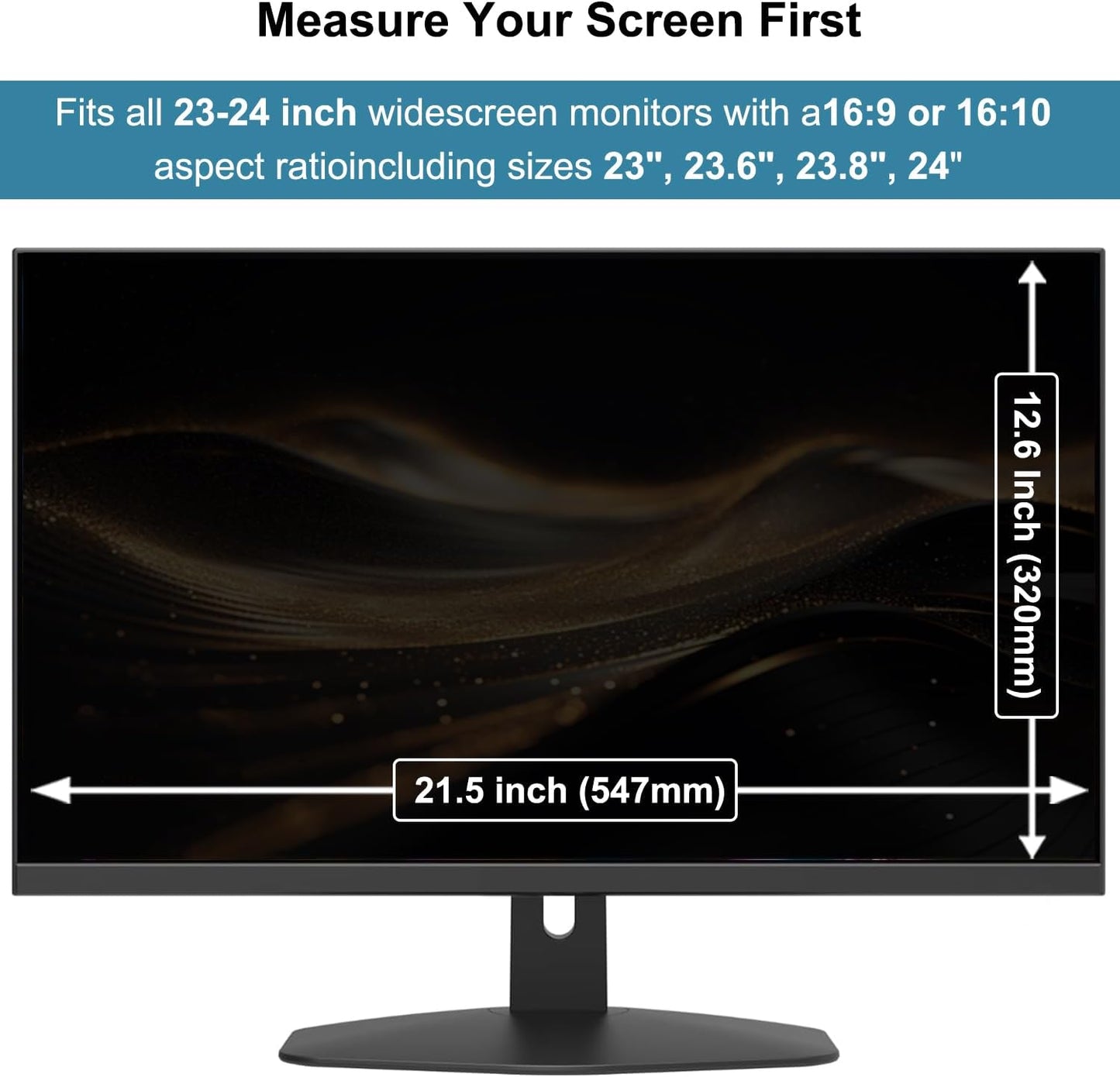 Hanging Computer Privacy Screen Protector Shield Compatible for 23.6/23.8/24 Inch 16:9 Widescreen Desktop Monitor - Anti Glare & Blue Light Filter - Hanging Design for Easy On/Off