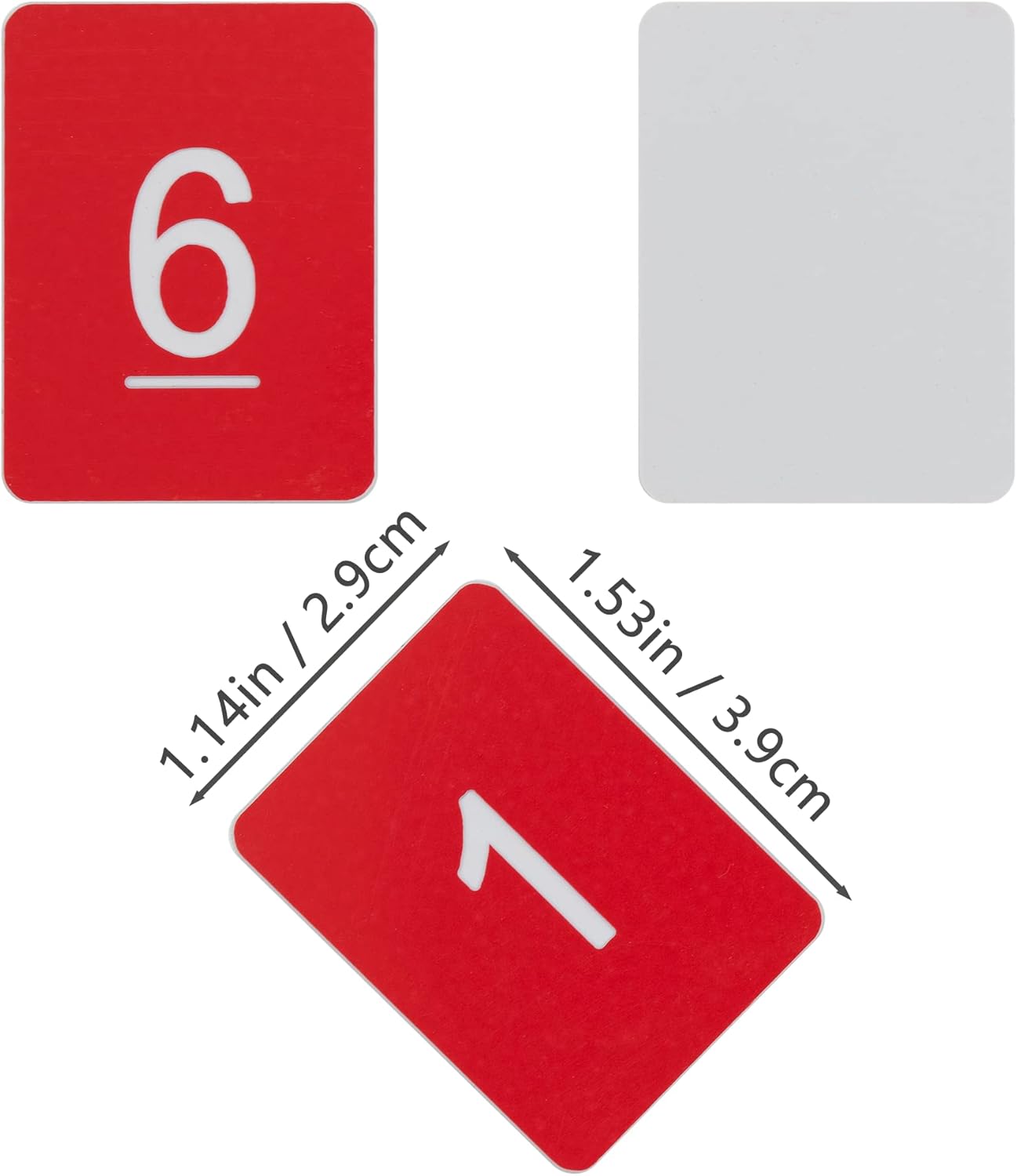 StayMax Rectangle Plastic Numbered Tags Number Disc Number Token (0-50, Red)