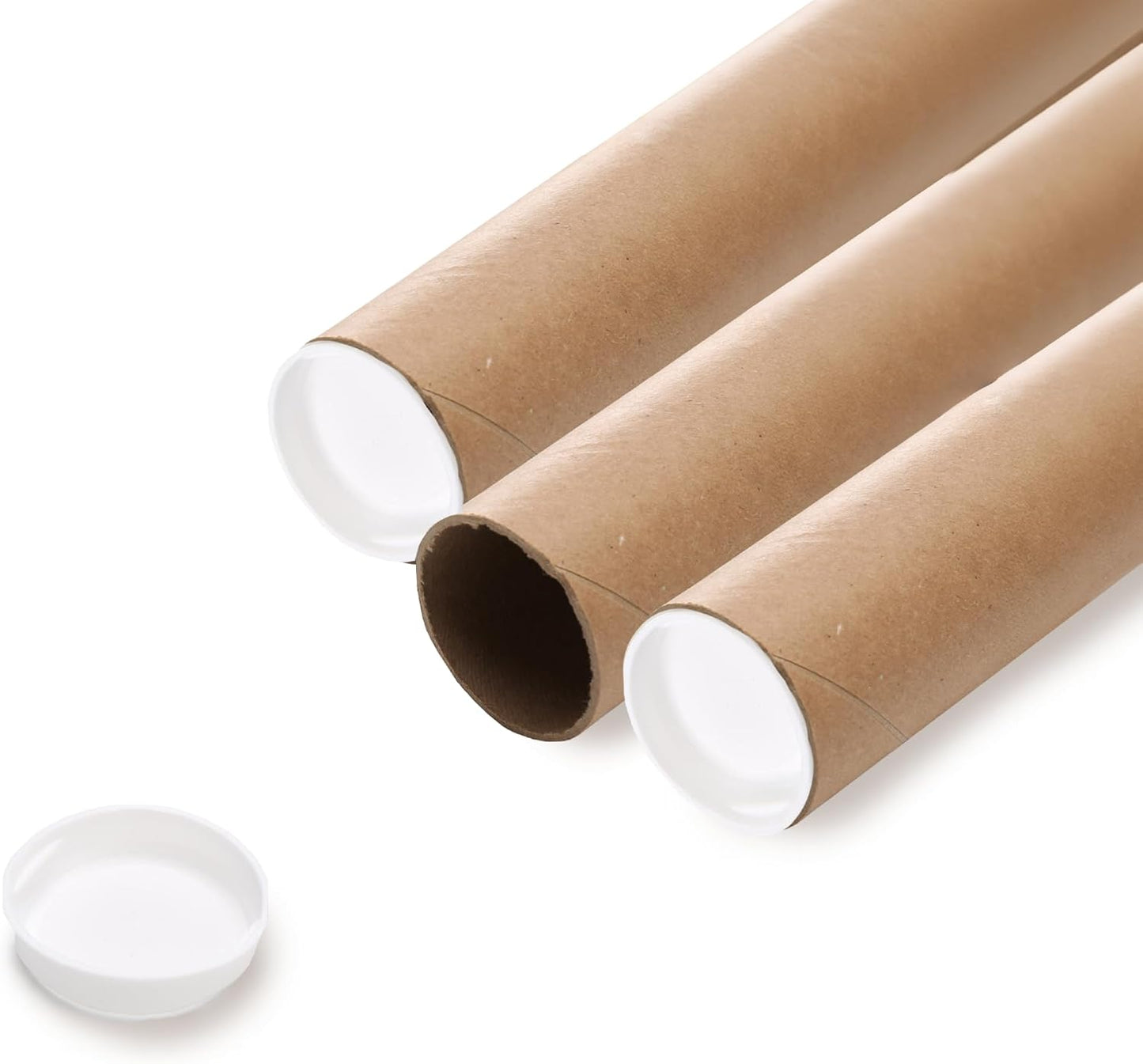 The Boxery Brown/Kraft Shipping, Storage, Posters, Arts, Crafts, Documents, Mailing Tubes 3 inch x 26 inch - 24 PACK, Made in the USA, Reusable and Recyclable