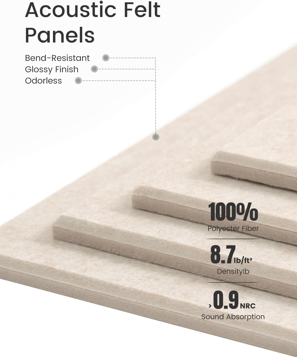 Felt Bulletin Board Tiles -28"x18" Cork Board Alternative for Office Decor, Push Pin Board Wall Organizer 6-Pack - Oatmeal