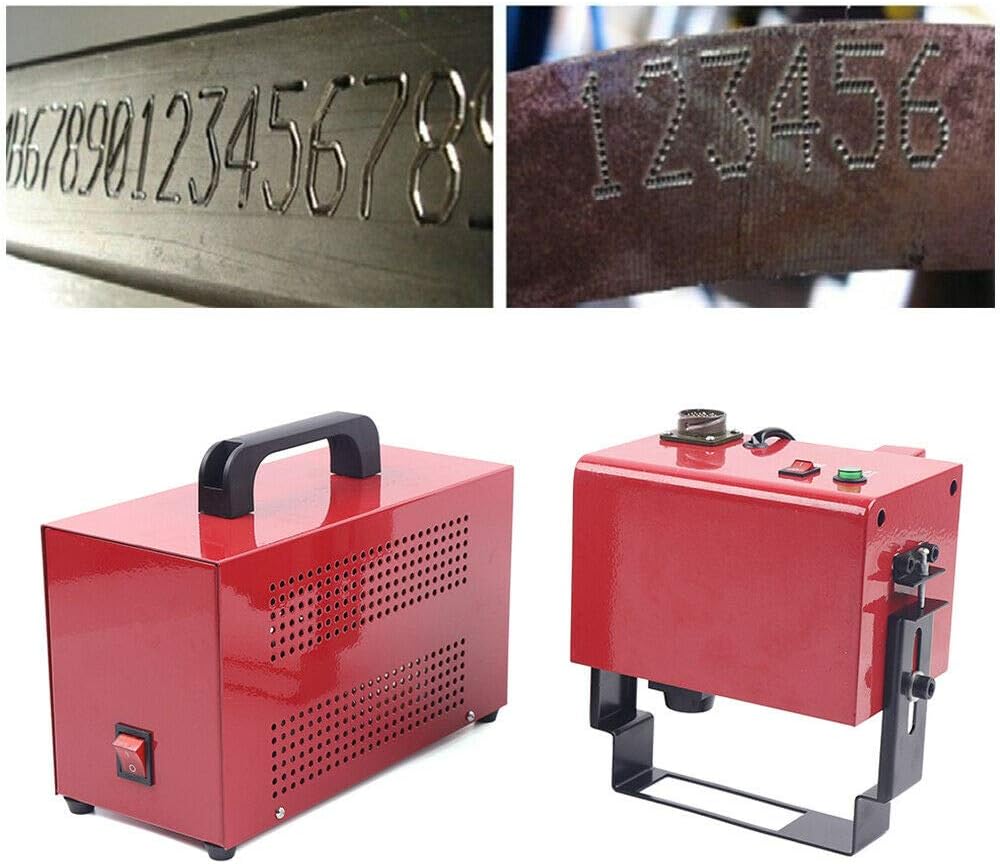 KT-PH03 Handheld Dot Peen Marking Machine, 110V 80x20mm Portable Pneumatic Dot Peen Marking Machine Air Power Metal/Dot Peen Mark Engraving Machine for VIN Code, Number Letter