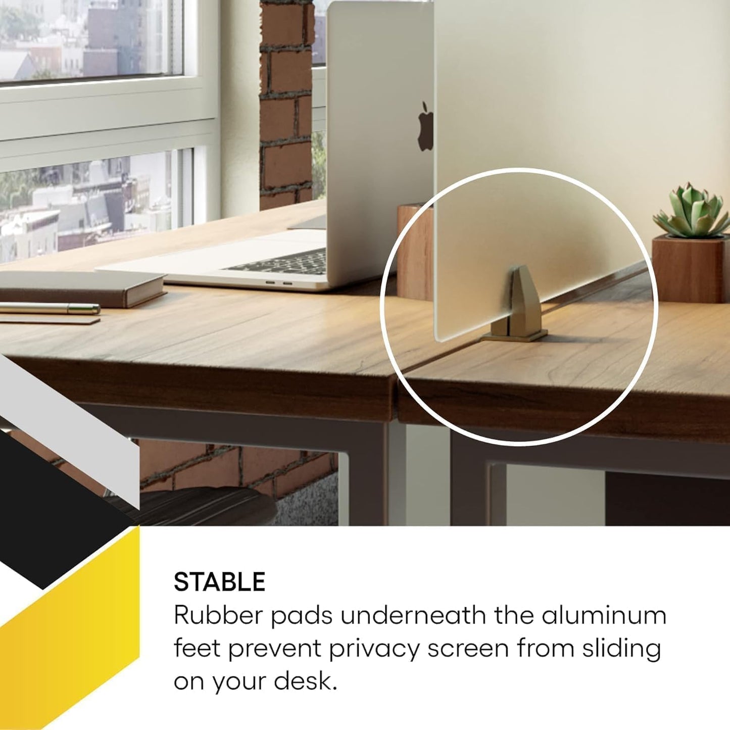 OBEX Acrylic Free Standing Screen, Divider for Desk Privacy Home & Office Partitions for Table Top Workstation, Portable Cubicle Panel for Work, 24" x 66", Clear
