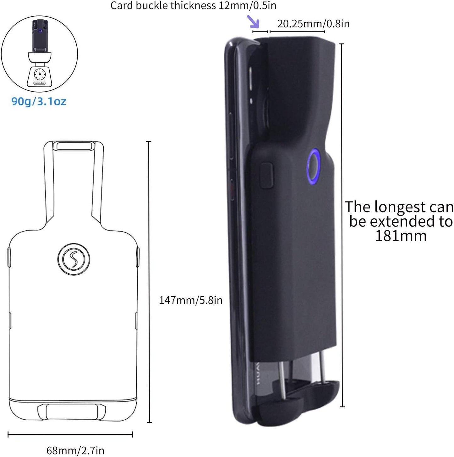 Symcode Portable Barcode Clip with Bluetooth - 1D 2D QR Bar Code Reader, PDF417, Data Matrix, Maxicode, Wireless Connect