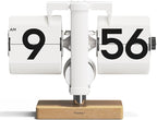 mooas Classic Modern Wood Mini Flip Desk Clock, Retro Vintage Analog Design by mooas