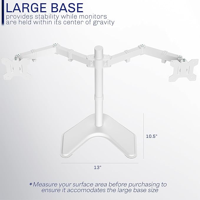 VIVO Dual LED LCD Monitor Free-Standing Desk Stand - Image 5