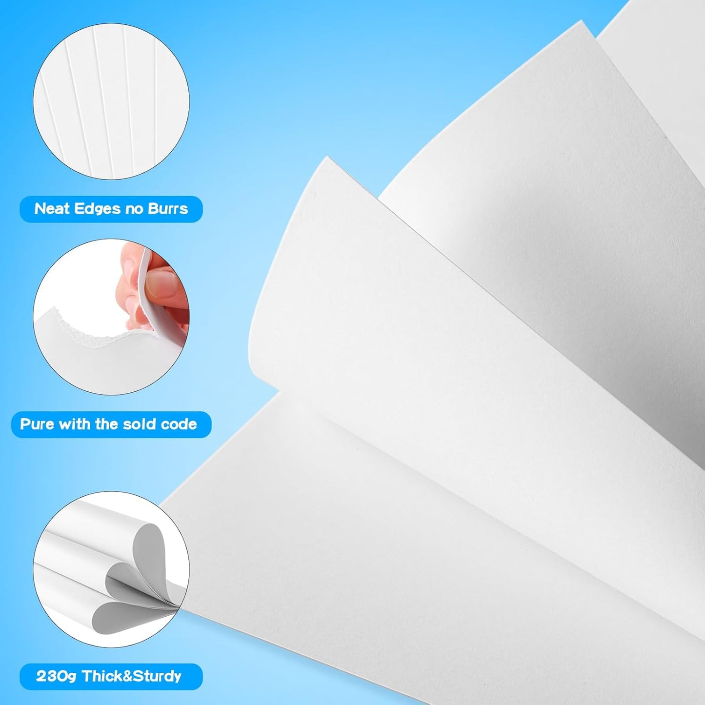 100Pcs White Poster Board,VinTS 11.7x16.5 White Poster Paper, 230G Thickness Poster Board Bulk, Blank Graphic Display Board for School Arts, Classroom Crafts, exhibits and Notices (Pack of 100)