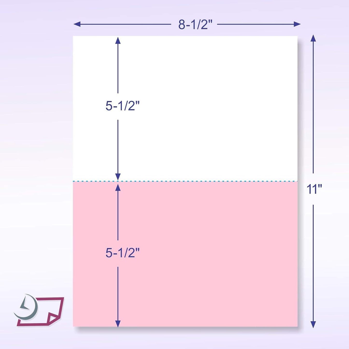 NextDayLabels - Box of 8-1/2 x 11" Letter Size 2 Color Perforated Paper (1000 White/Pink)
