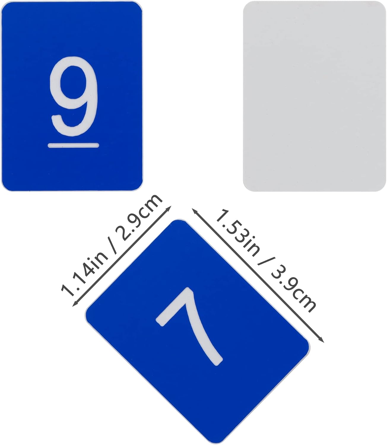 StayMax Rectangle Plastic Numbered Tags Number Disc Number Token (0-100, Blue)