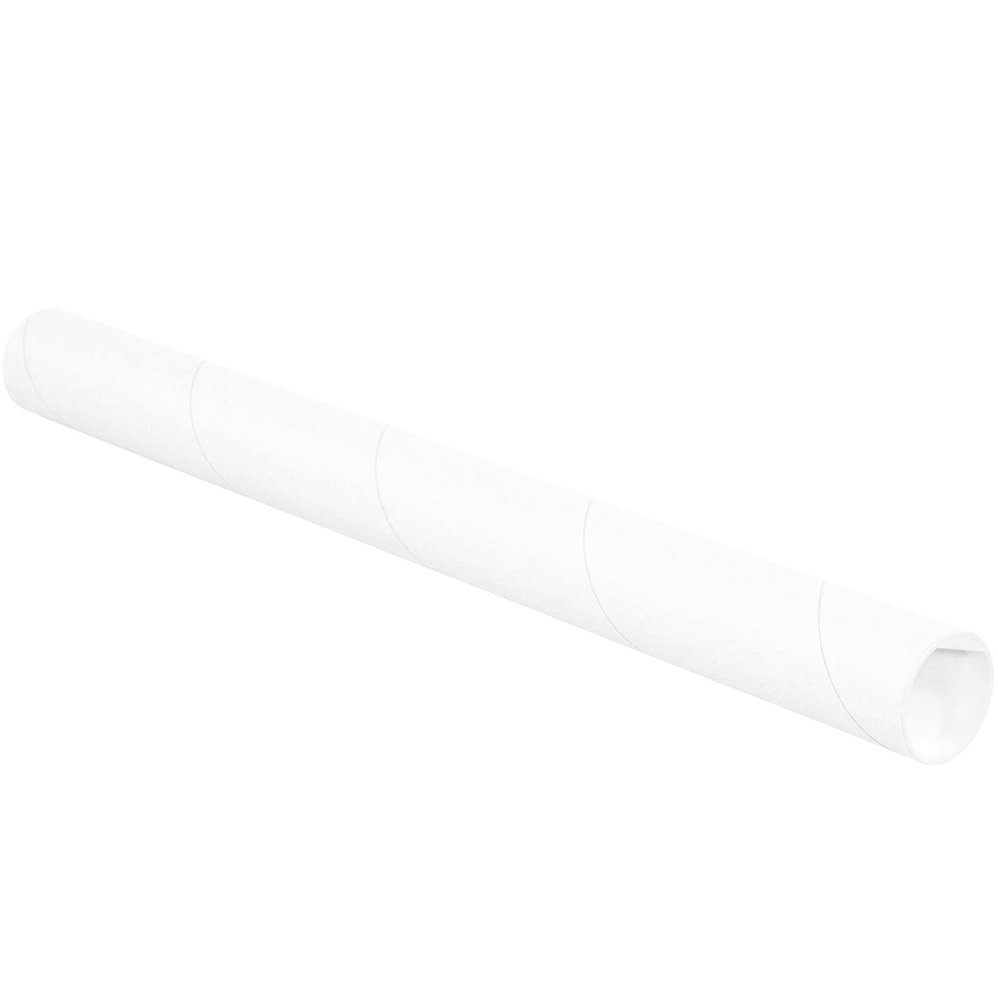 BOX USA BP2015W Mailing Tubes with Caps, 2" x 15", White (Pack of 50)
