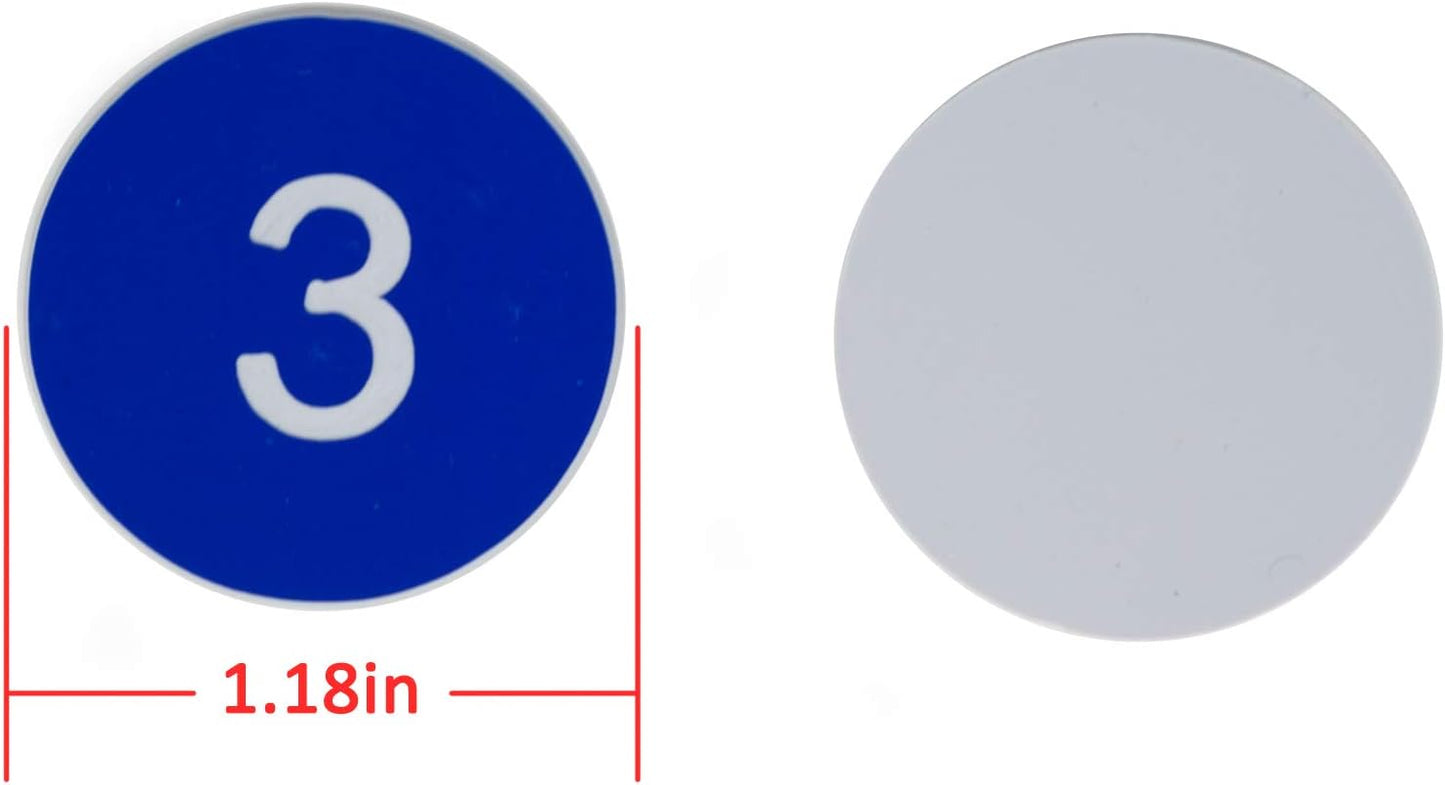 StayMax Plastic Number Tags Engraved Numbered Tags Without Hole (101-200, Blue)