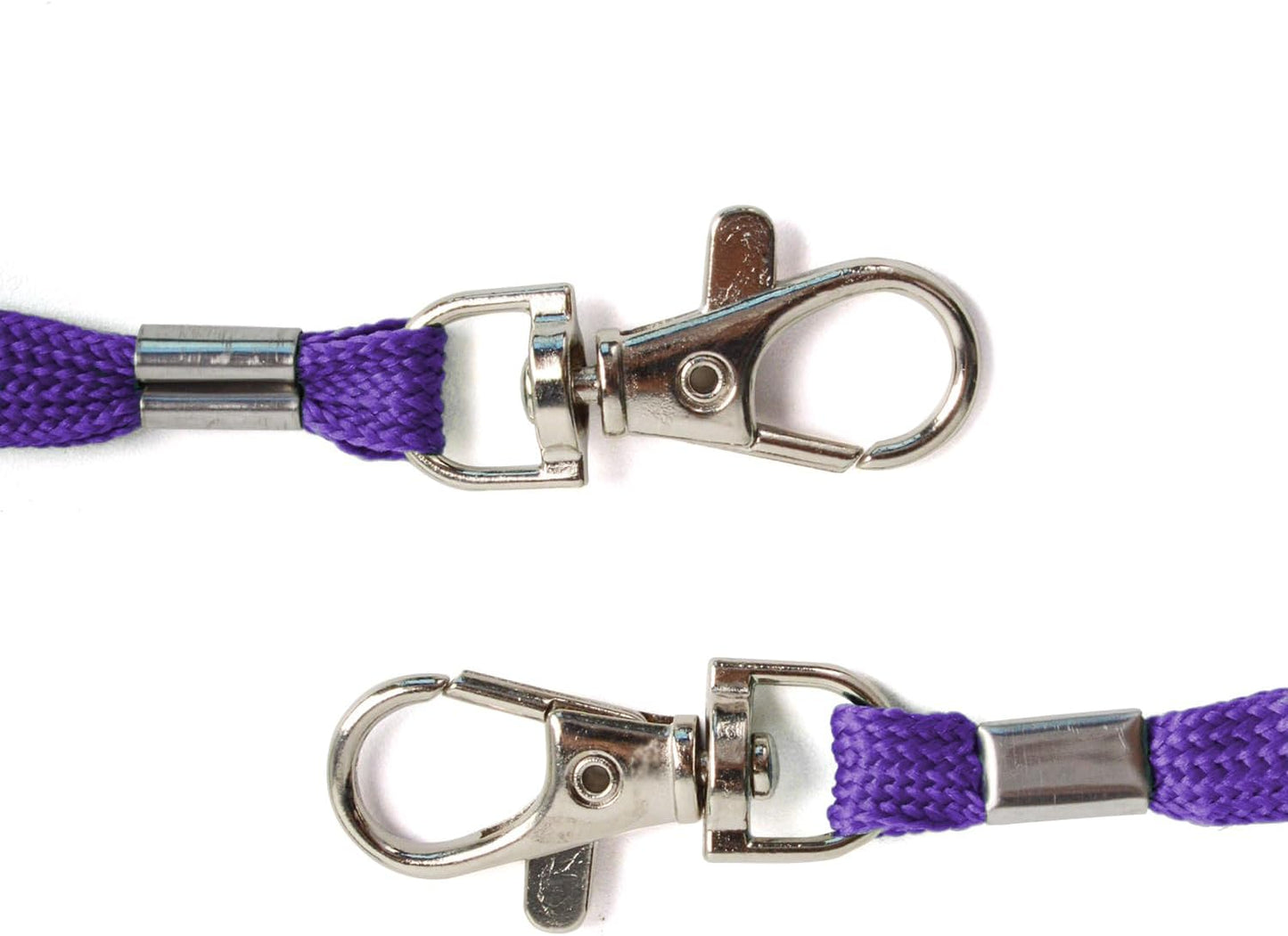 Purple Lanyards 50 Pcs Bulk Lanyard for Id Badges Flat Lanyard with Badge Clip Swivel Hook (50, Purple)