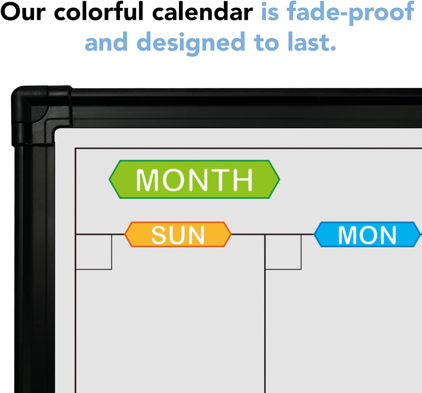 JILoffice Magnetic Calendar Whiteboard & Bulletin Corkboard Combination, Combo Board 36 x 24 Inch, Black Aluminum Frame Wall Mounted Board for Office Home and School with 10 Push Pins