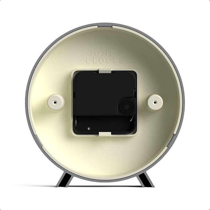 JONES CLOCKS® Venus Desk Clock | Modern Round Design | Gray | Stylish Retro Look - Image 6