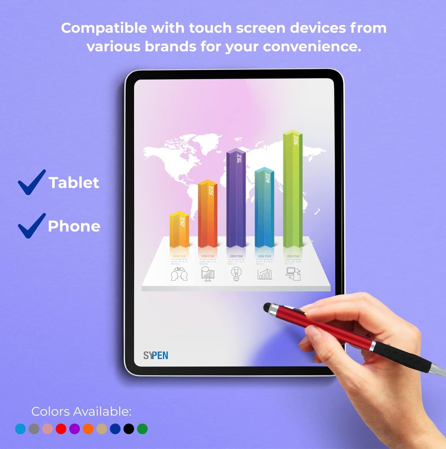 Personalized Pens With your Custom Logo or Text-600 Pack Bulk-for Businesses, Parties, and Events, 2 in 1 Ballpoint Pen & Stylus forTouchscreen Devices, Rose Gold Barrel, Black Ink