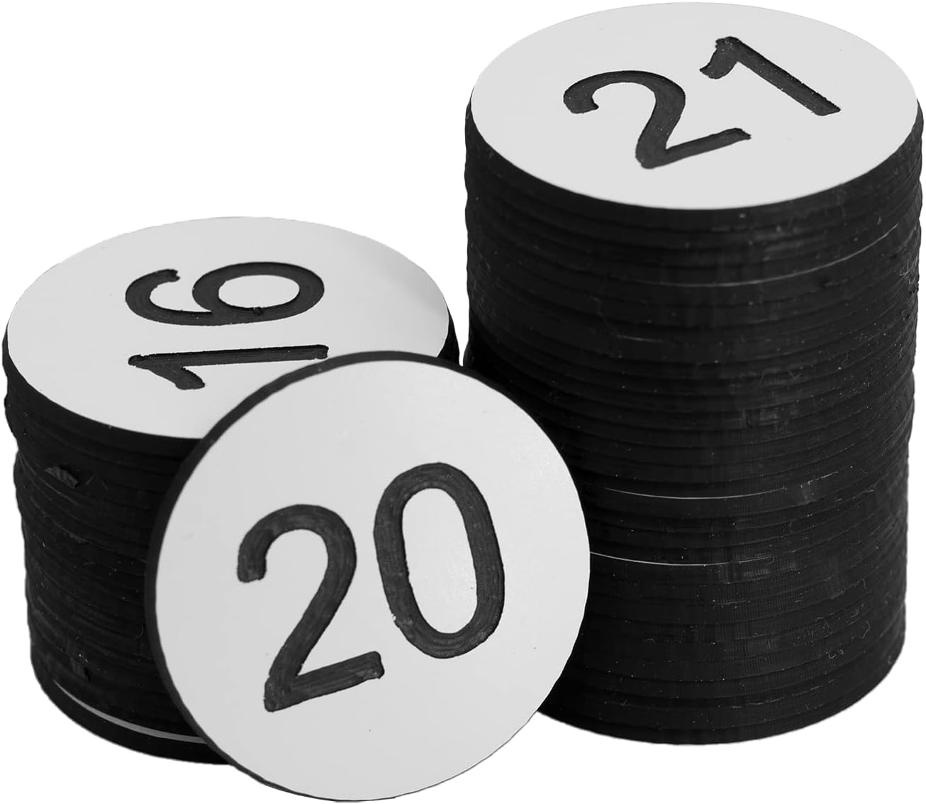 StayMax Plastic Number Tags Engraved Numbered Tags Without Hole (101-200, White)