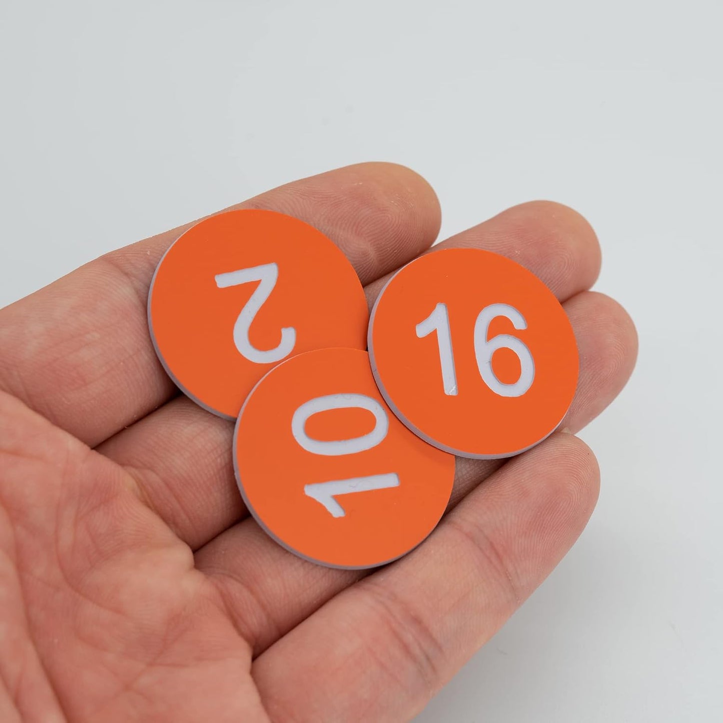 StayMax Plastic Number Tags Engraved Numbered Tags Without Hole (1-50, Orange)
