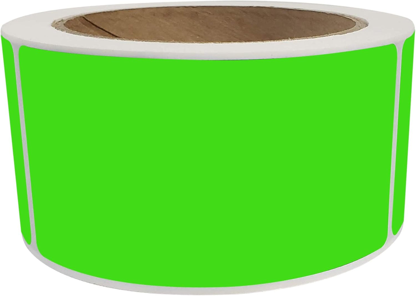 Royal Green Rectangular Colored Label Sticker 4x2 inch (100mm x 51mm) Neon Green Moving Labels on a Roll - 250 Pack