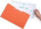 Blue Summit Supplies Orange File Folders, 1/3 Cut Tab, Legal Size, 100 Per Box - Image 2
