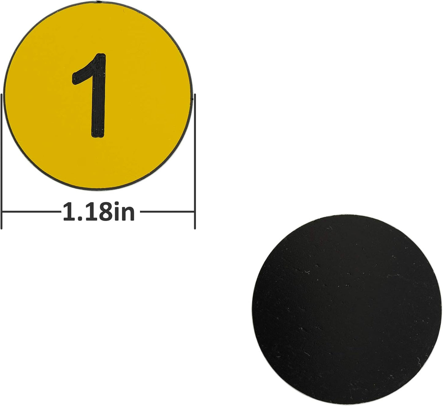 StayMax Plastic Number Tags Engraved Numbered Tags Without Hole (1-100, Yellow)