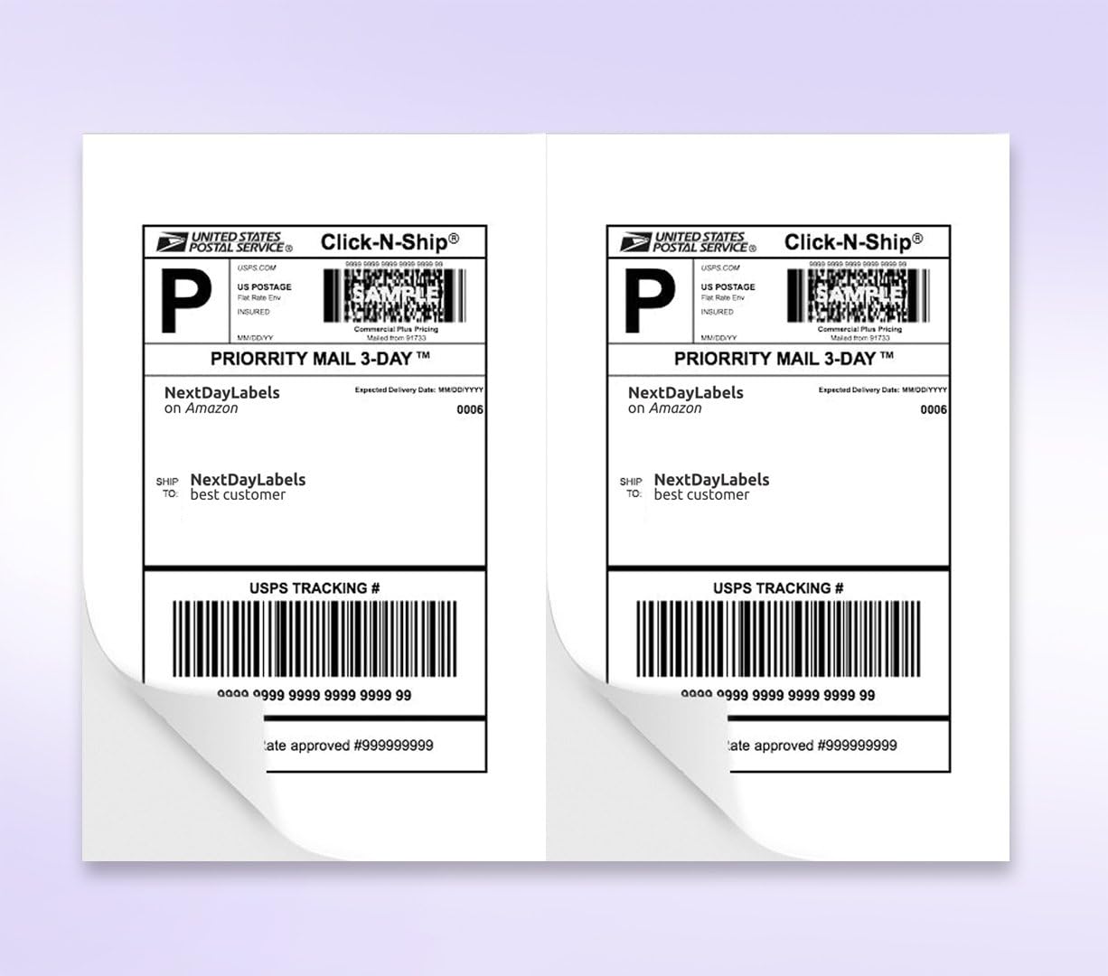 NextDayLabels – 8-1/2" x 5-1/2" Rectangular Sticker Labels for Printer - White Laser/Inkjet Printer Labels Return Address Labels Shipping Label Stickers (250 Sheets, 2 Per Sheet, 500 Labels)