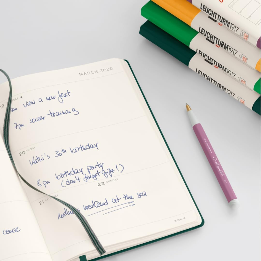 LEUCHTTURM1917 - Weekly Planner Hardcover Medium (A5), 18-month, Jul. 2025 - Dec. 2026, English, Ink