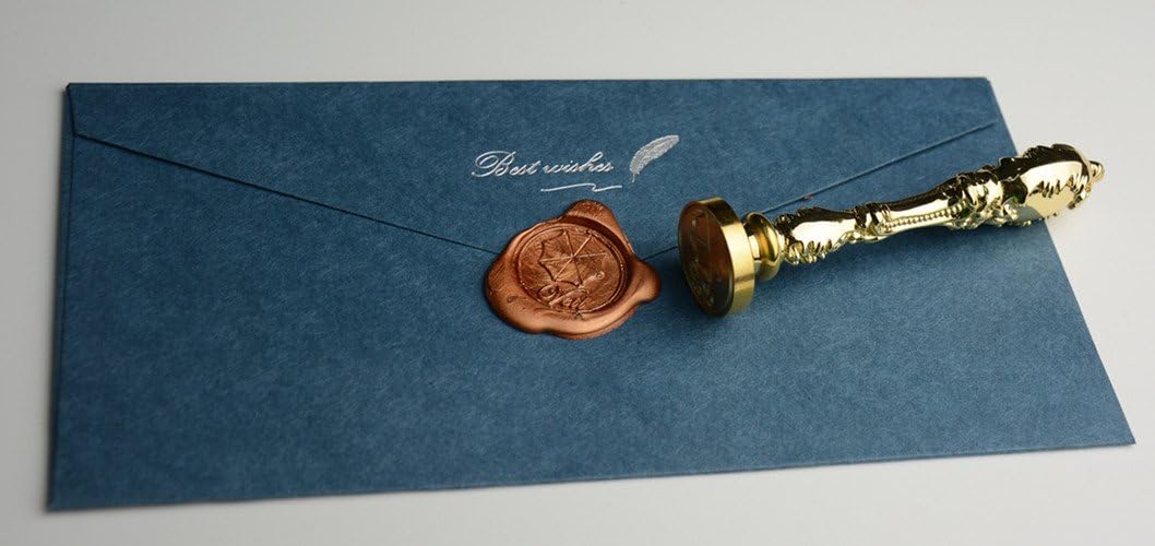 MDLG Customize Your Design Picture Logo Text Wax Seal Stamp Vintage Peacock Copper Handle Set