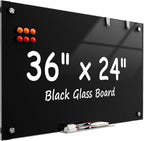 MaxGear Glass Whiteboard Wall Mounted, Frameless Magnetic Dry Erase Board by MaxGear