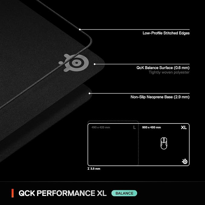 SteelSeries QcK XL Performance Balance Gaming Mousepad — Extra Density - Image 7