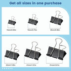 208 PCS Binder Clips Paper Clamps Assorted Sizes, Metal Paper Binder Clip - Image 7