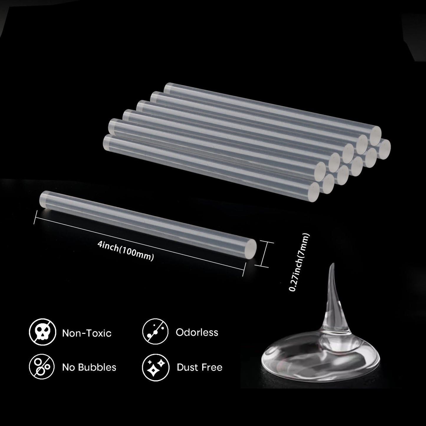 Mini Glue Gun Sticks,550 Pack Hot Melt Glue Sticks Clear Glue Sticks,Clear Mini Glue Gun Sticks 0.27" Dia, 4" Long - Compatible with Most Guns, High Adhesive & Quick Dry for Crafts