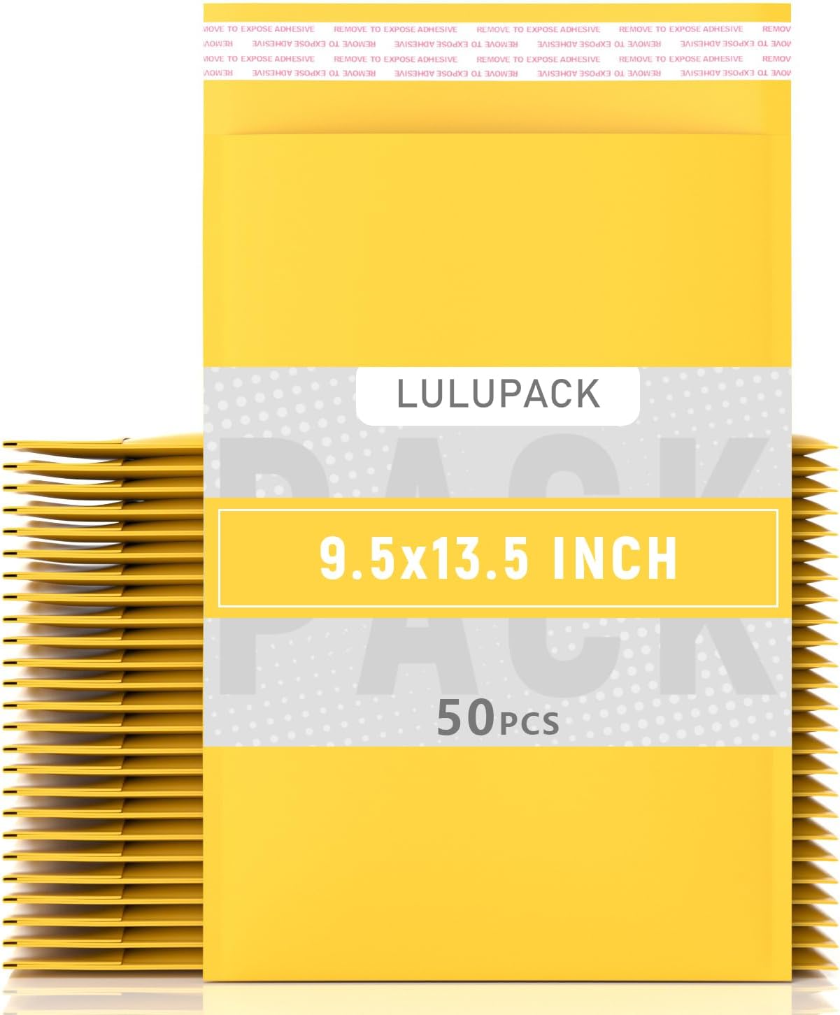 9.5 x 13.5 inch 50 Pack Kraft Bubble Mailers, Yellow Padded Mailing Envelopes, Lightweight Self Seal Padded Shipping Bags Kraft Envelopes