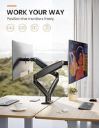 ErGear Dual Monitor Desk Mount up to 40 inches Screens, Max 26.4lbs Capacity - Image 3
