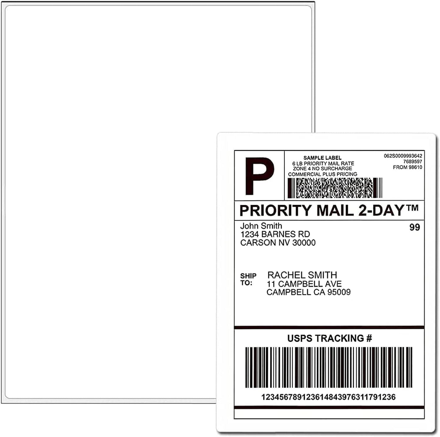 30 Full Sheets Sticker Paper for Laser & Ink Jet Printers, 8.5" x 11" Full Sheet Address Shipping Labels