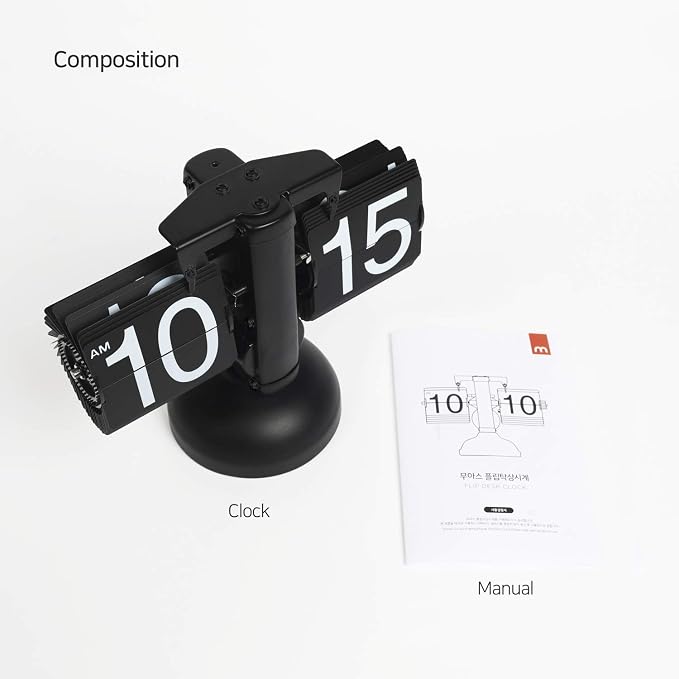 mooas Flip Desk Clock, Retro Vintage Design Auto Flip Clock Desk Clock Table - Image 8