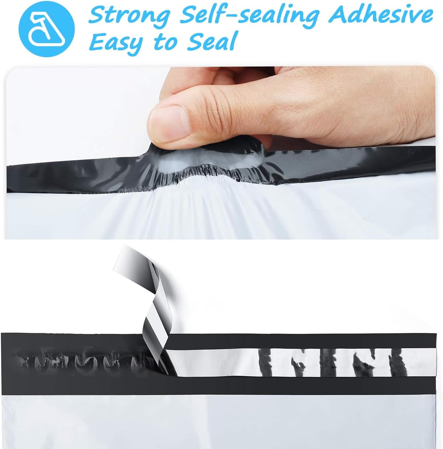 200PCS Poly Mailers 12 x 15.5 Inch, 2 Mil 5 Layer Waterproof Shipping Bags for Mailing, Clothing, Books and Package, Strong Adhesive Self Sealing Postal Envelopes for Small Business, White