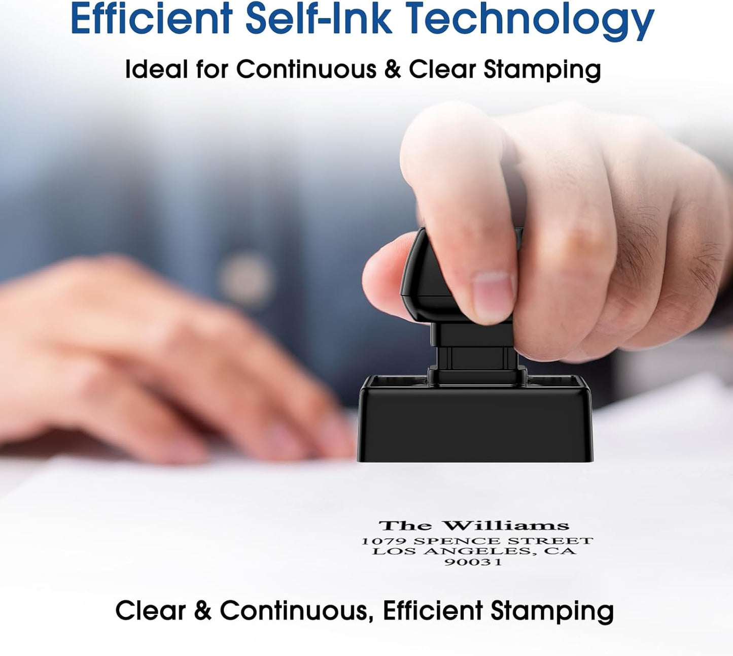 Personalized Self-Inking Address Stamp, Custom Return Address Stamp with Clear, Consistent Impressions & Effortless Stamping
